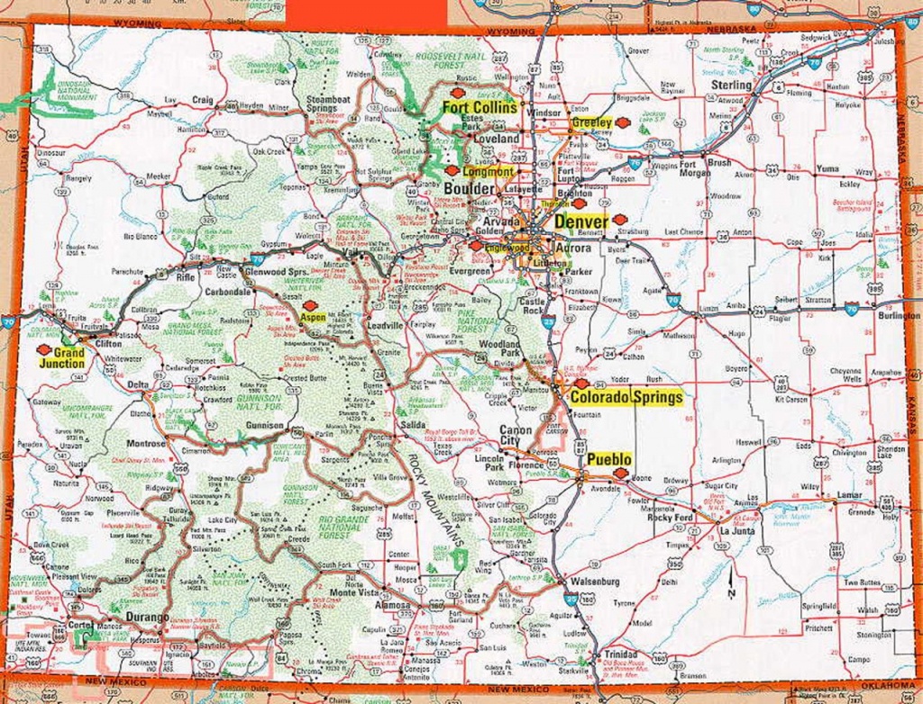 Printable Map Of Colorado Springs Free Printable Maps