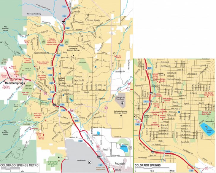 Printable Map Of Colorado Springs