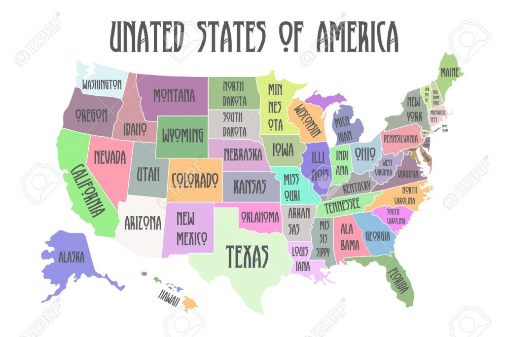 Usa Map With State Names Printable