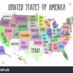 Colored Poster Map United States America Stock Vector (Royalty Free   Map United States Of America Printable
