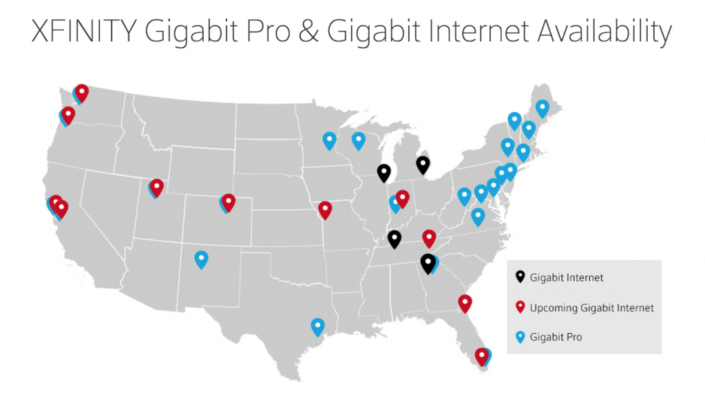 Comcast&amp;#039;s Gigabit Cable Will Be In 15 Citiesearly 2017 | Ars - Comcast Service Area Map Florida