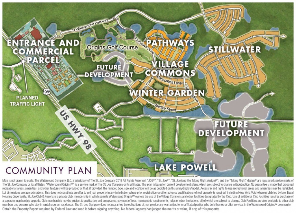 Community Maps - Watersound Origins - Beaches Of South Walton - Watersound Florida Map