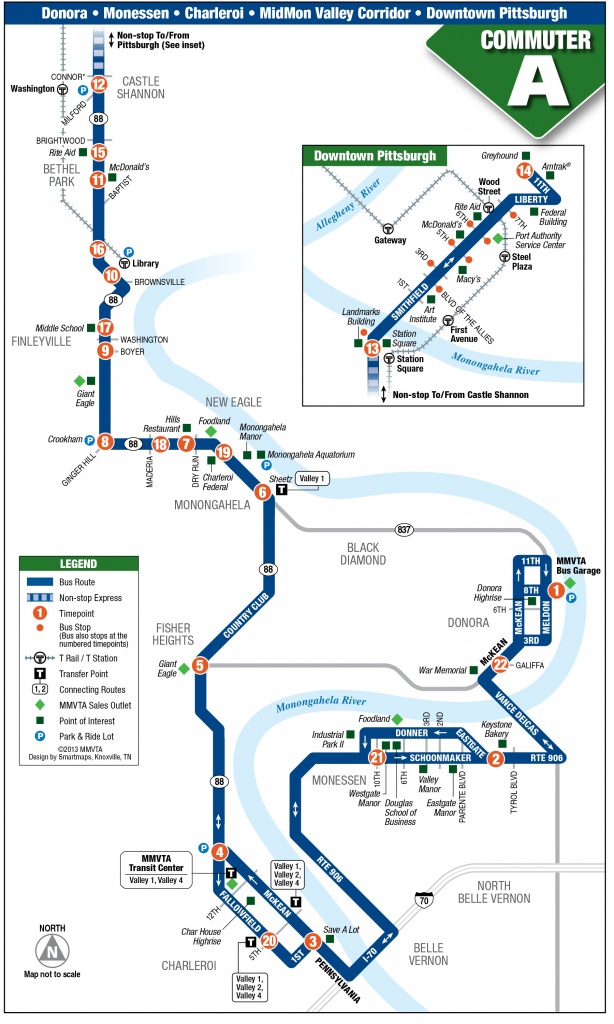 Commuter A - Mid Mon Valley Transit - Greyhound Route Map California