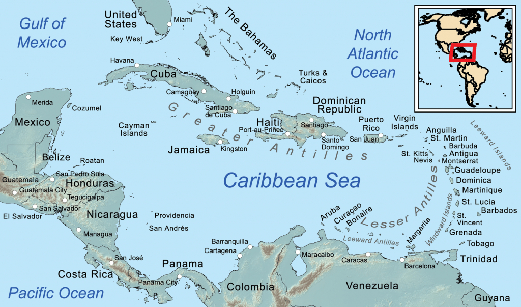 Comprehensive Map Of The Caribbean Sea And Islands - Map Of Islands Off The Coast Of Florida