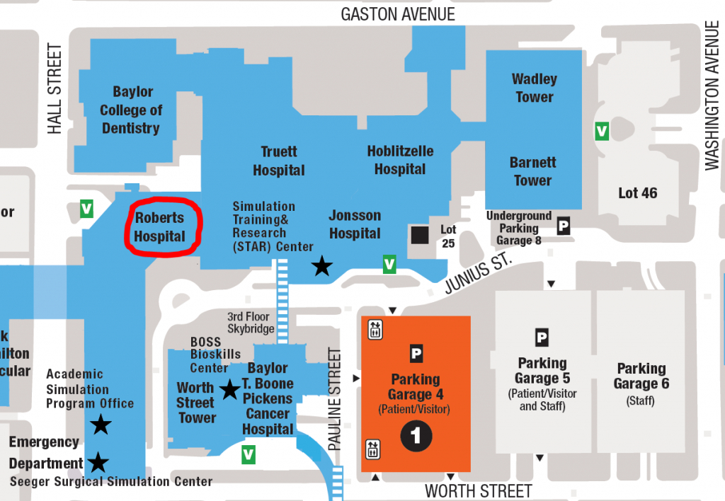 Contact Us Baylor Hospital Dallas Texas Map 