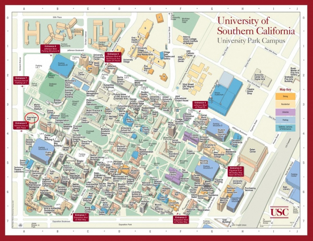 Contact Us &amp;gt; Department Of Mathematics &amp;gt; Usc Dana And David Dornsife - Usc Campus Map Printable