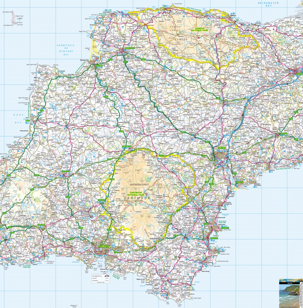 Cornwall Offline Map, Including The Cornish Coastline, Lands End - Printable Map Of Cornwall