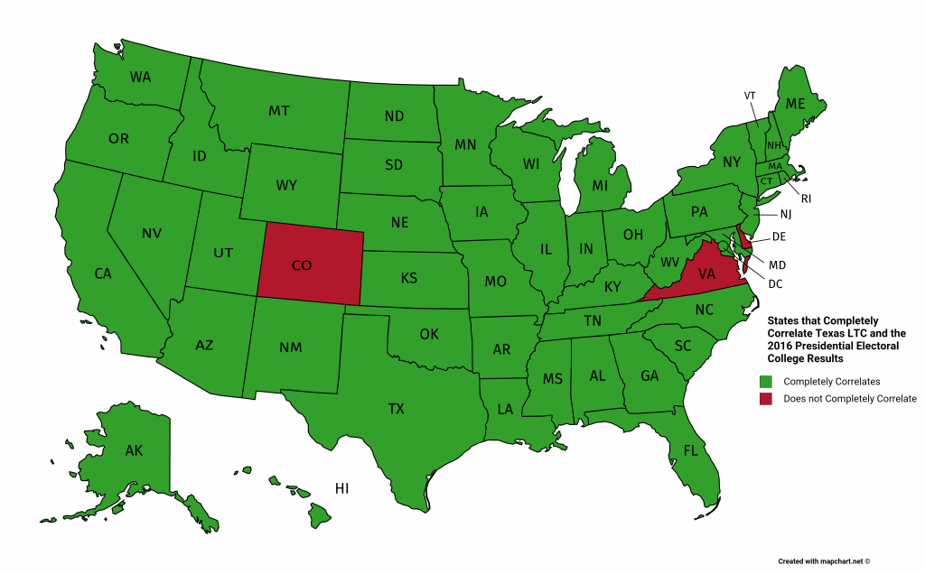 Correlating Texas License To Carry (Ltc) Reciprocity And The Us 2016 - Texas Reciprocity Map