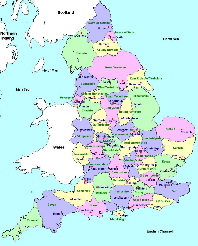 Counties And County Towns | Geo - Maps - England In 2019 | England - Printable Map Of Britain