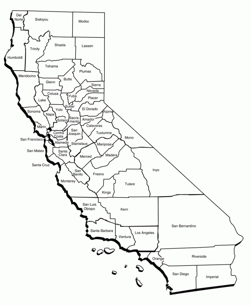 Counties Of California Map And Travel Information | Download Free - Free California Map