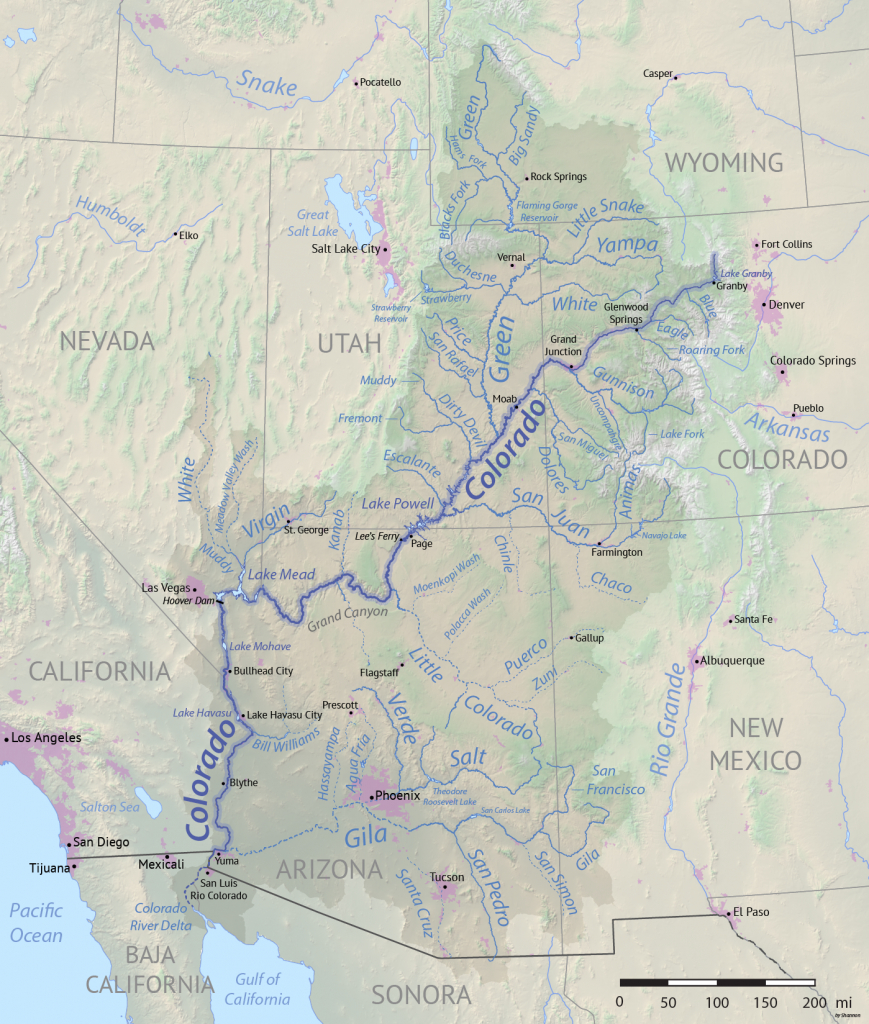 Course Of The Colorado River - Wikipedia - Colorado River Map Texas