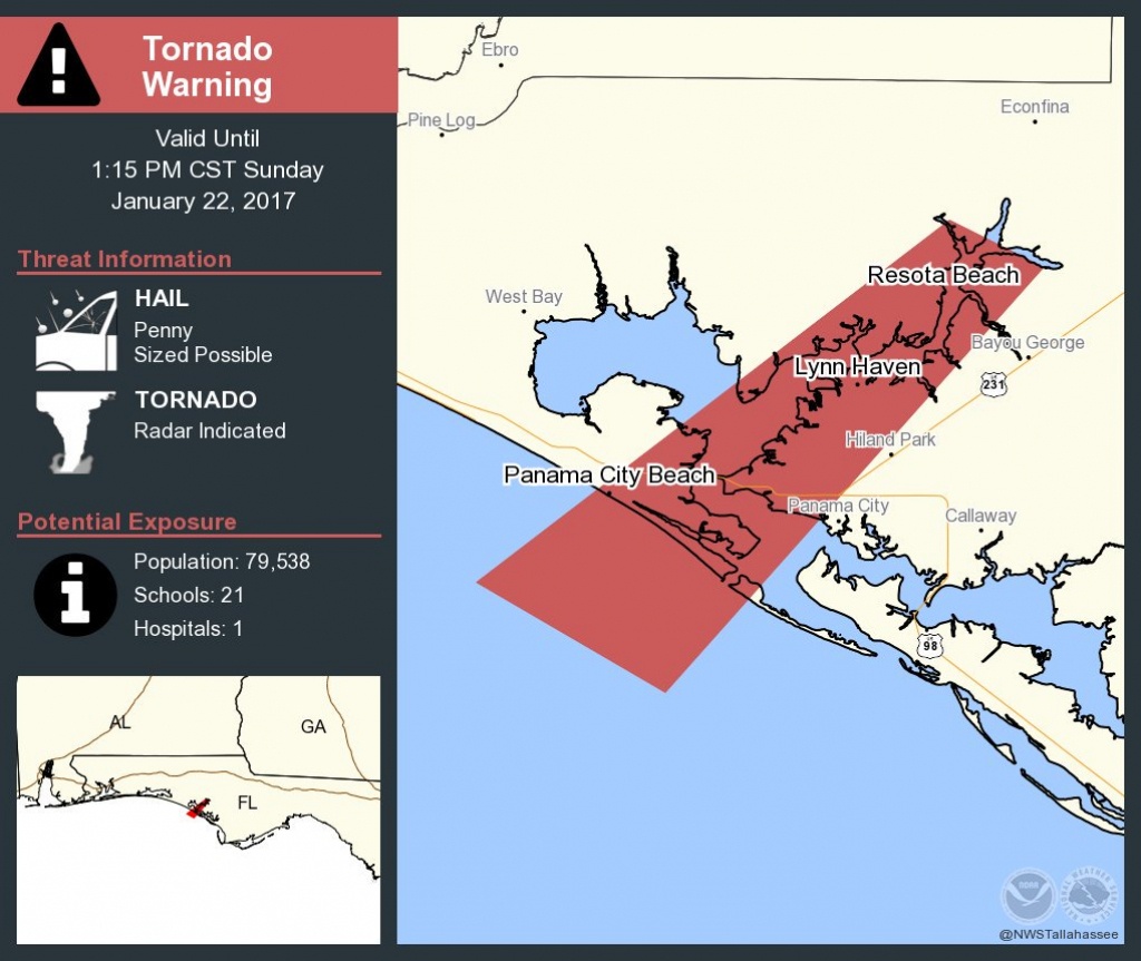 Cover: ⚠ Take Cover! Tornado Warning Including Lynn Haven Fl - Lynn Haven Florida Map