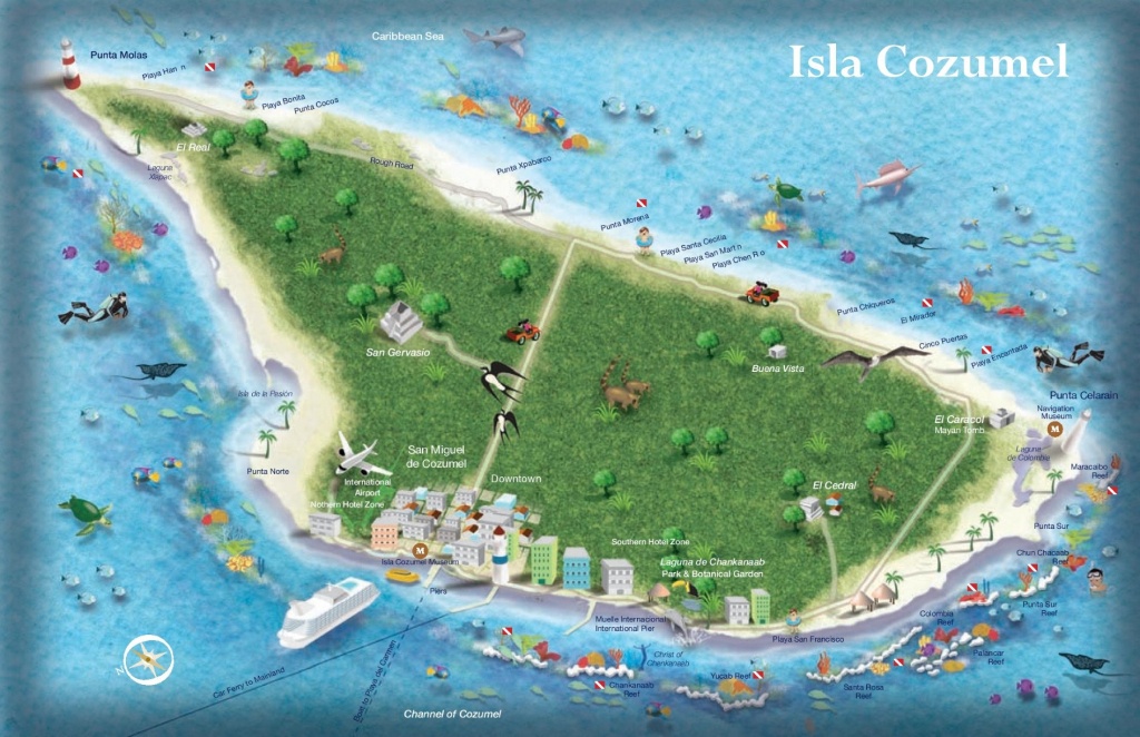 Cozumel Tourist Map Printable Map Of Cozumel Mexico 