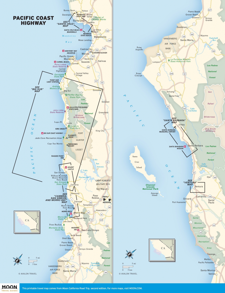 Cruz Of Santa – Map California Coast Usa District Kxpziu - Map Of La California Coast