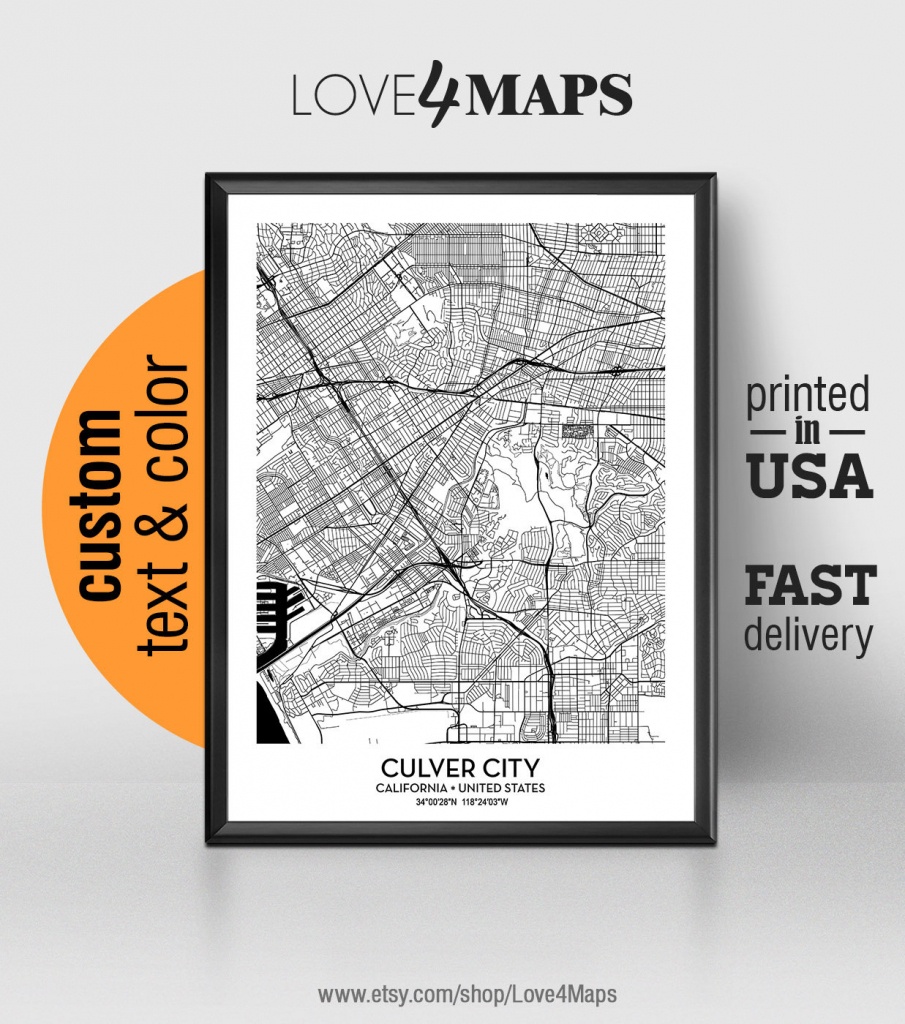 Culver City California Map Culver City City Print Culver | Etsy - Culver City California Map