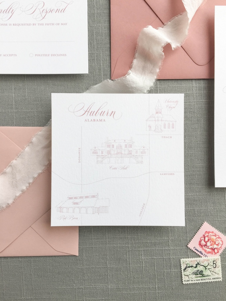 Custom Invitations | Little Fox Paperie | Custom Wedding Stationery - How To Create A Printable Map For A Wedding Invitation