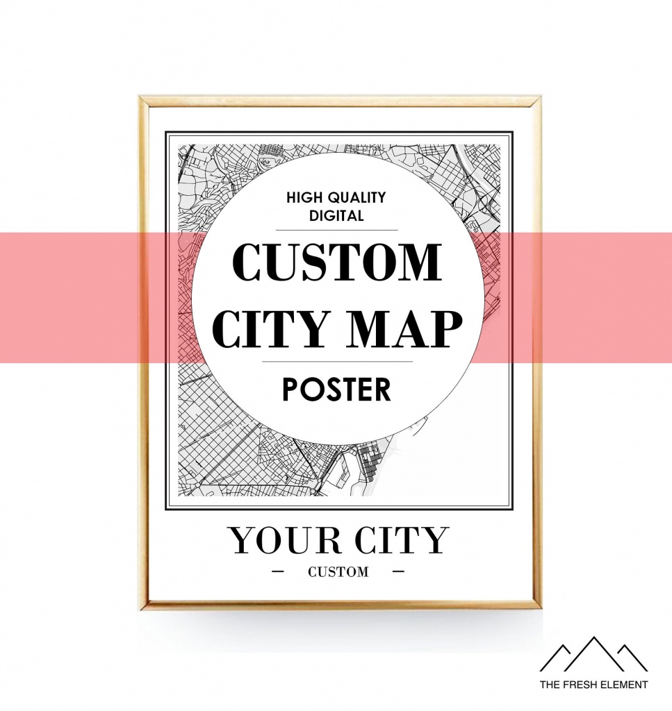 Custom Map Print Instant Download Custom City Map Printable | Etsy - Custom Printable Maps