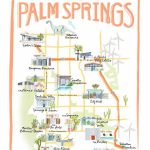 Customizable Palm Springs Map Illustration | Etsy   Map Of California Showing Palm Springs
