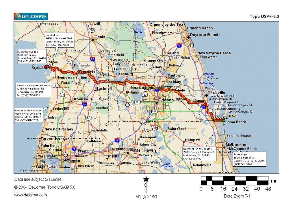Cycling Routes Crossing Florida - Indian Harbour Beach Florida Map