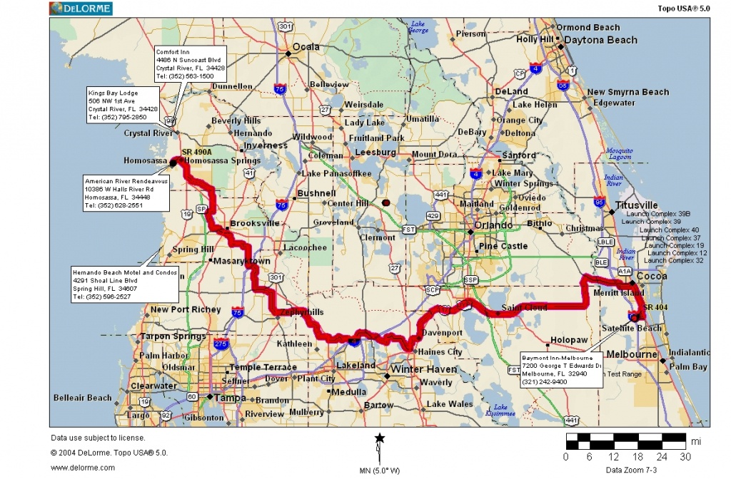 Cycling Routes Crossing Florida - Indian Springs Florida Map