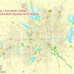 Dallas + Fort Worth Tx Pdf Map, Us, Exact Vector Street Cityplan Map   Printable Map Of Dfw Metroplex