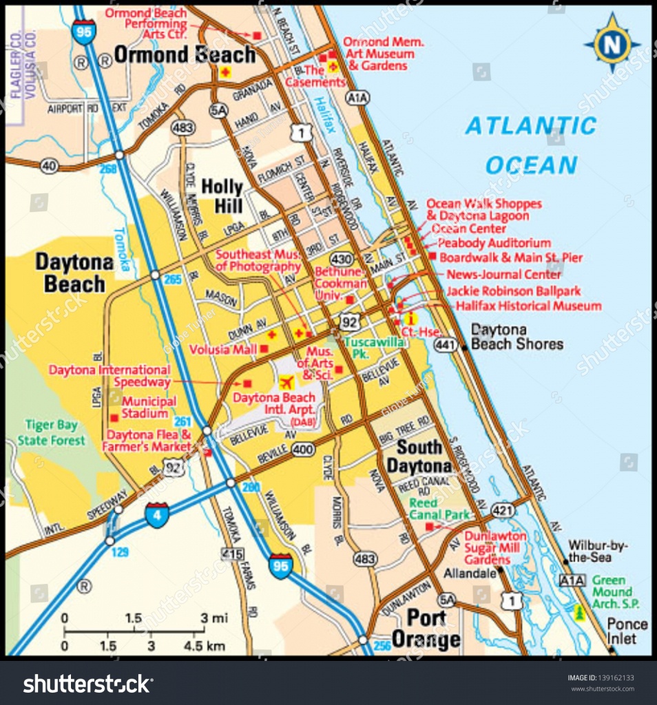 Daytona Beach, Florida Area Map Stock Photo 139162133 - Avopix - Map Of Daytona Beach Florida Area
