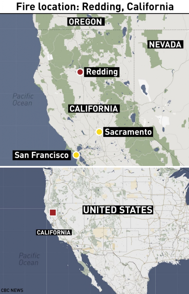 Death Toll Rises To 5 In Northern California Wildfire | Cbc News - Ono California Map
