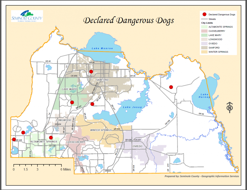 Declared Dangerous Dogs List Residing In Seminole County | Seminole - Map Of Seminole County Florida