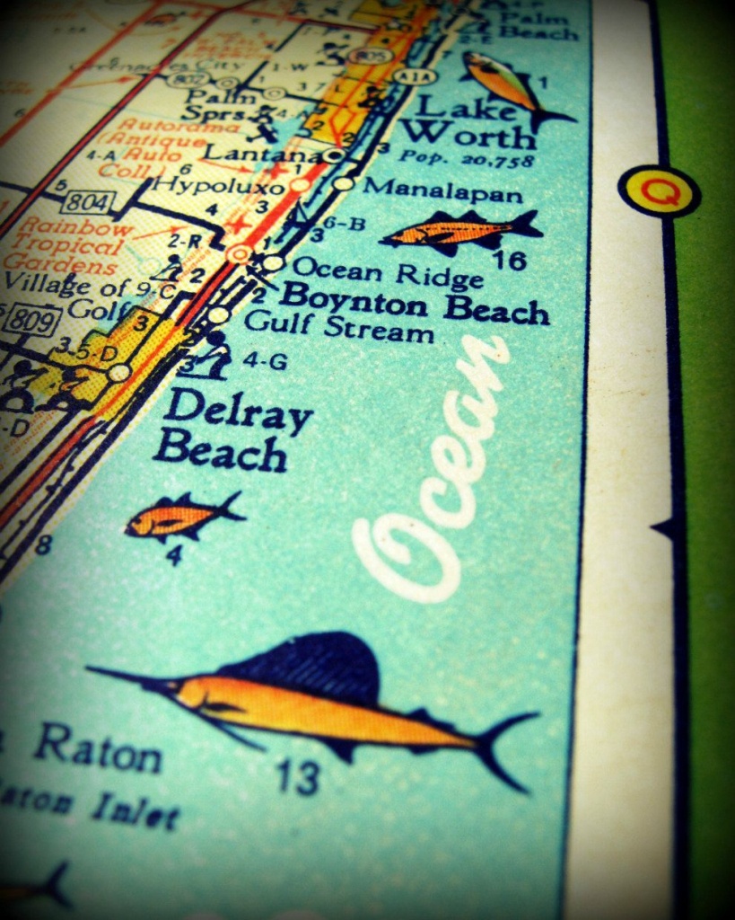 Delray Beach Map, Florida Map Art | Delray Beach | Delray Beach - Del Ray Florida Map