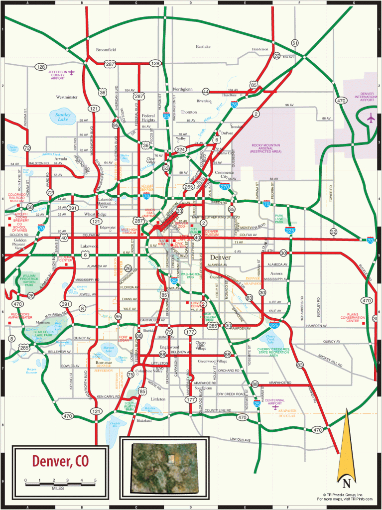 Denver Co Map - Printable Map Of Denver
