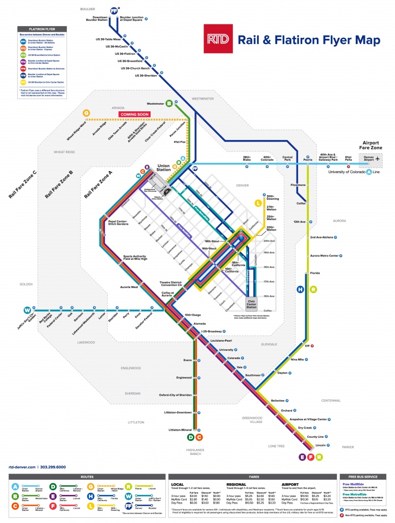 Denver Rtd Light Rail - Running 365 Days A Year | Denver Union Station - California Rail Pass Map