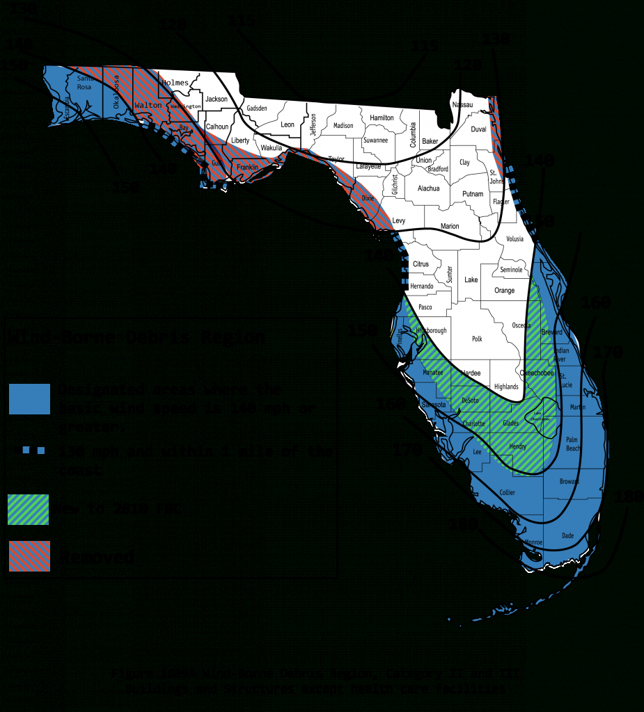 Department | Building | 2017 Florida Building Code &amp;amp; Other Helpful - Florida Wind Zone Map 2017