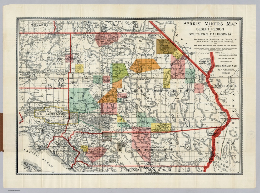 Desert Region Of Southern California - David Rumsey Historical Map - Map Of San Bernardino County California