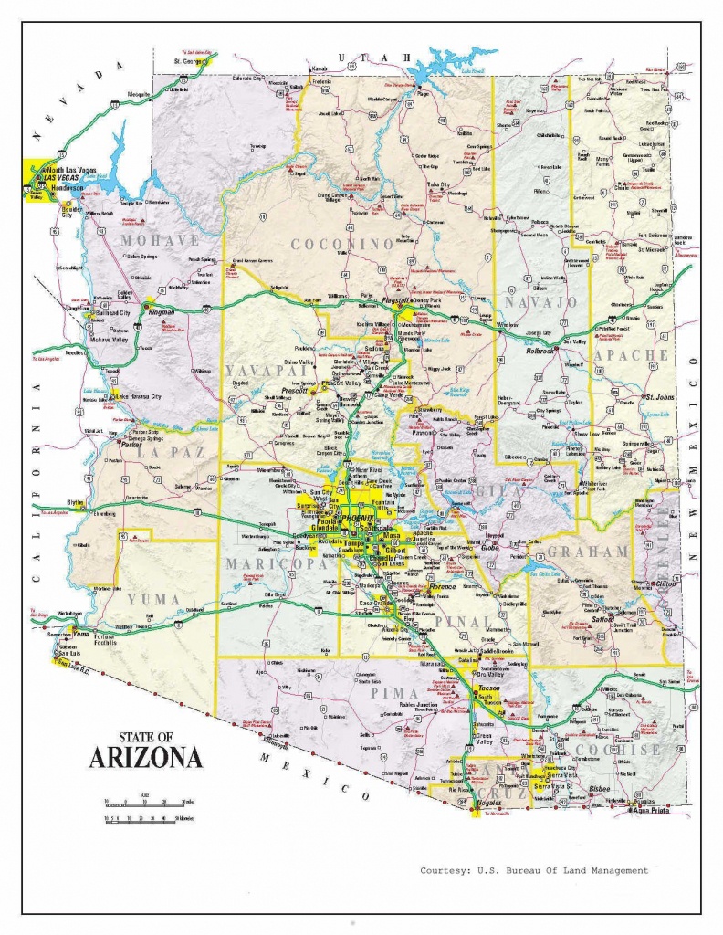 Detailed Arizona Map | Maps In 2019 | Map, Printable Maps, Arizona - Printable Map Of Arizona
