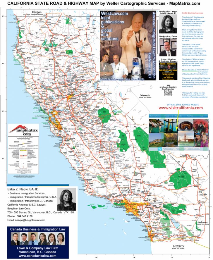 Central California Road Map