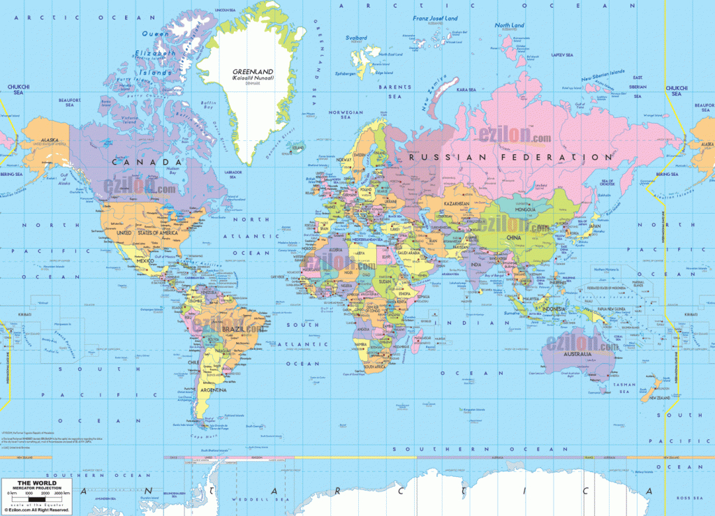 Detailed Clear Large Political Map Of The World Political Map - World Map With Cities Printable
