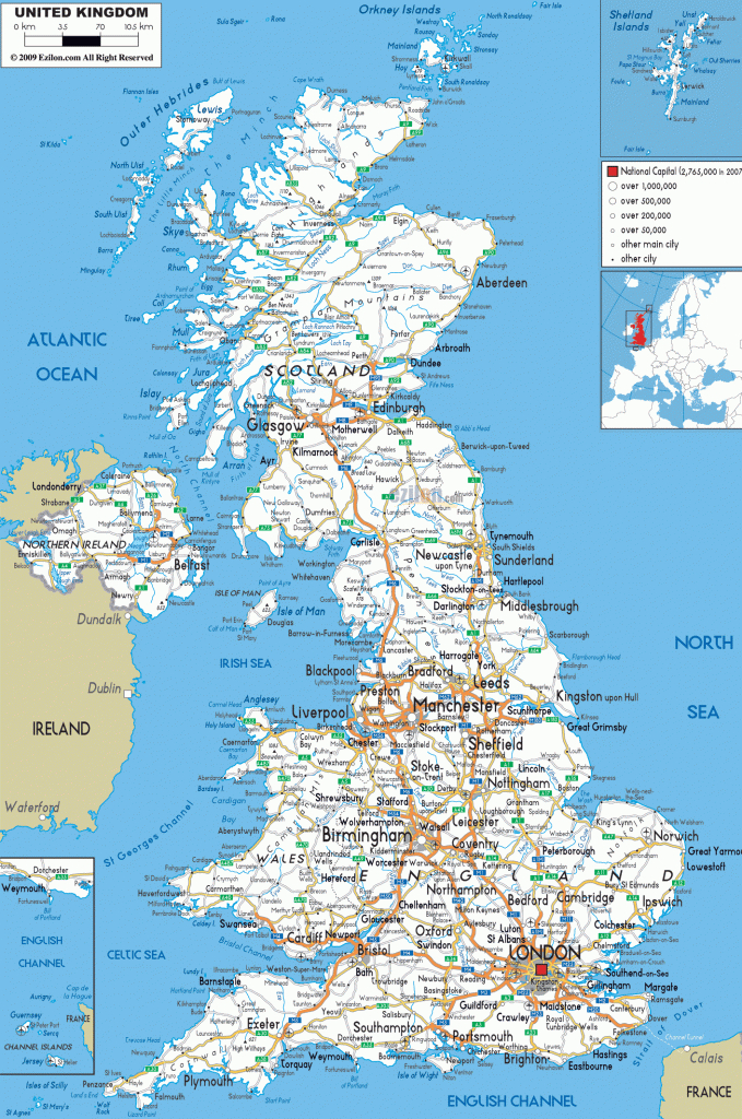 Detailed Clear Large Road Map Of United Kingdom - Ezilon Maps - Printable Road Maps Uk