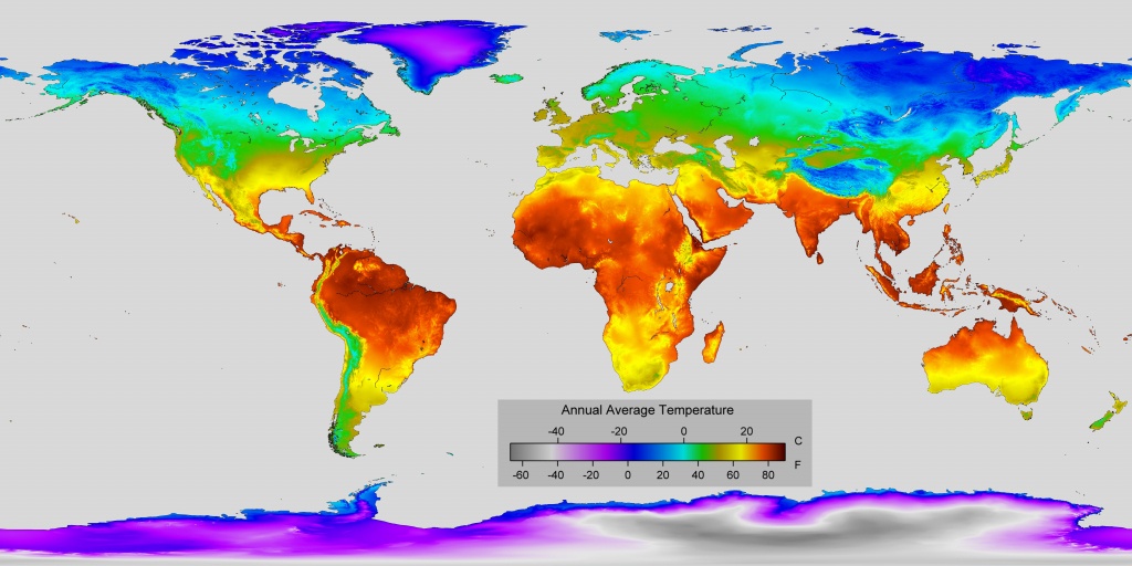 Detailed Map Of Annual Average Temperature Around The World : Mapporn - Florida Temp Map