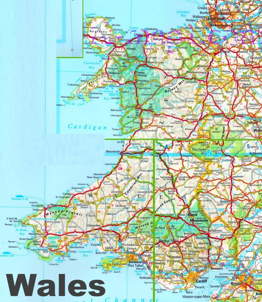 Detailed Map Of Wales - Printable Map Of Wales