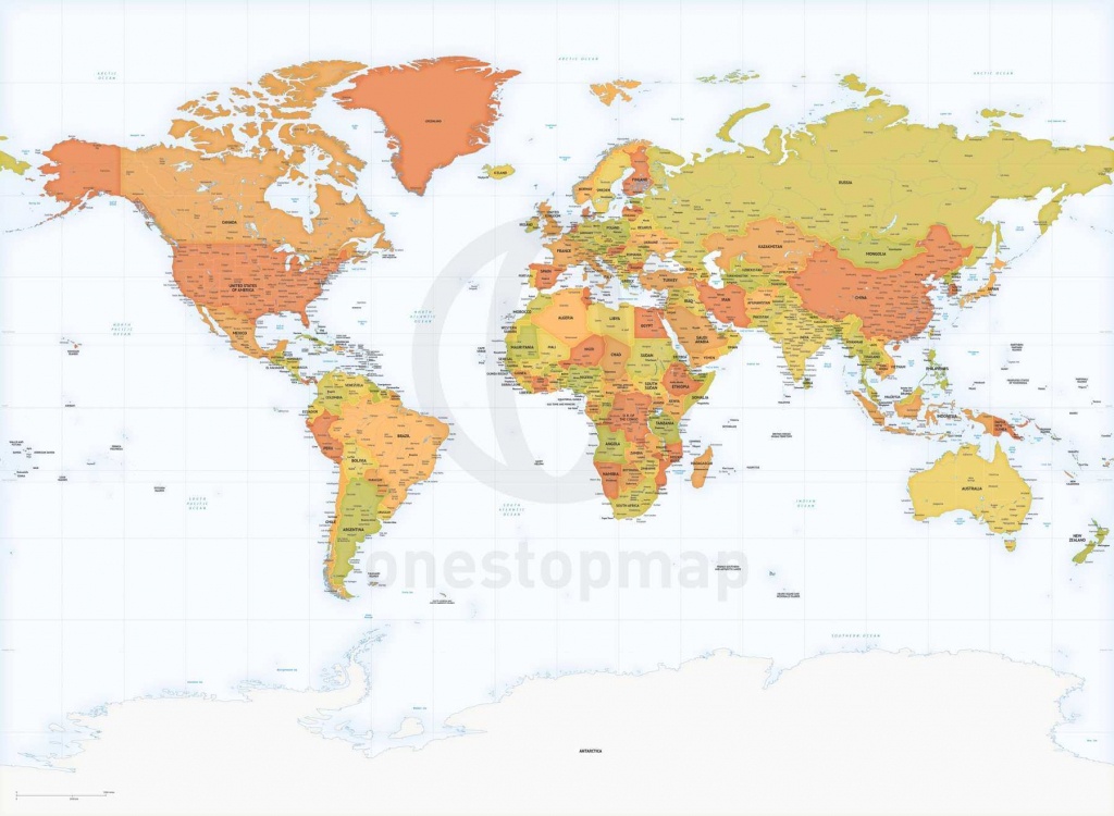 Detailed World Map Miller Europe-Africa | One Stop Map - World Map With Capitals Printable