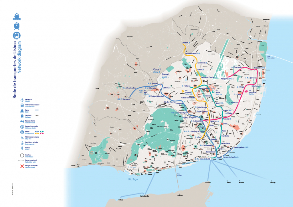 Diagrams And Maps - Metropolitano De Lisboa, Epe - English - Lisbon Metro Map Printable