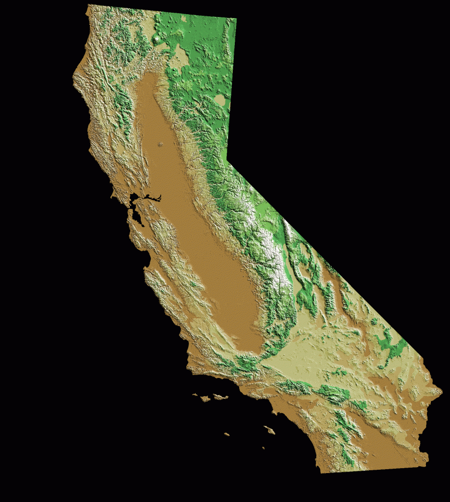 Digital Elevation Map California • Mapsof - California Terrain Map