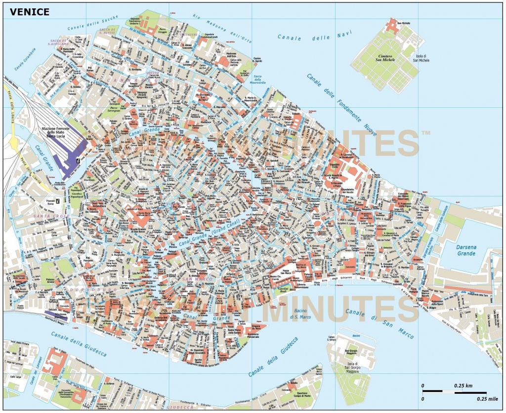 Digital Vector Venice City Royalty Free Map In Illustrator Or Pdf - Venice City Map Printable