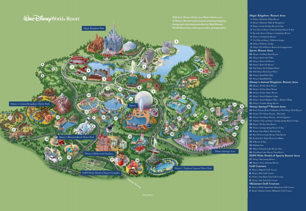 Disney La Carte - Walt Disney World Map (Floride - Usa) - Disney Orlando Florida Map