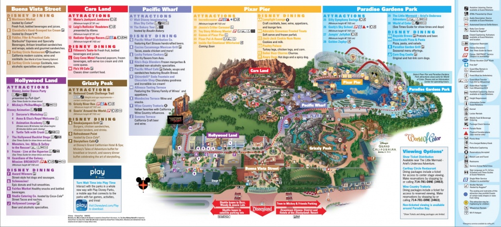 Disneyland Park Map In California, Map Of Disneyland - California Adventure Map 2017