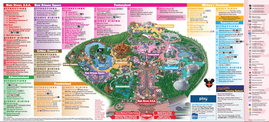 Disneyland Theme Parks, Disneyland Park California Adventure - Disney World California Map