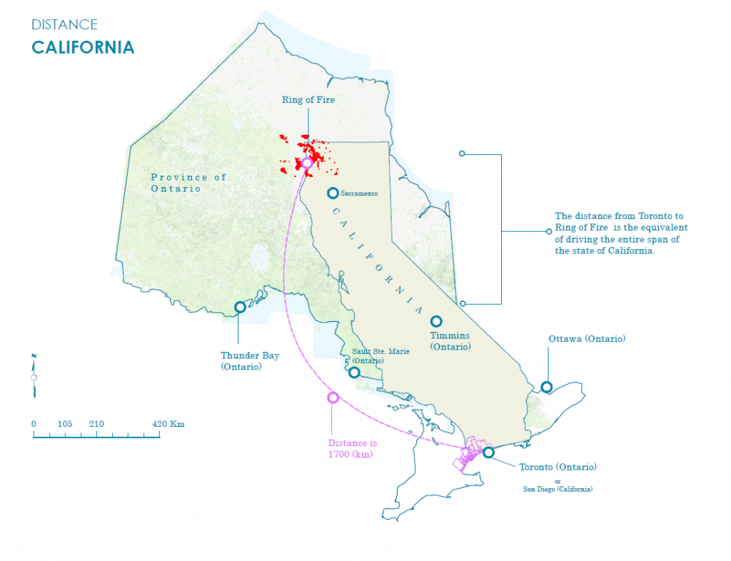 Distance Area Comparison Of The State Of California Inside Ontario - Toronto California Map