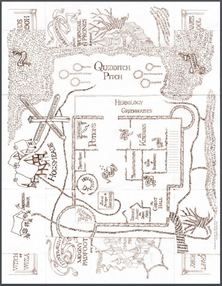 Diy: Printable Hogwarts Map | Kid Crafts | Harry Potter Marauders ...