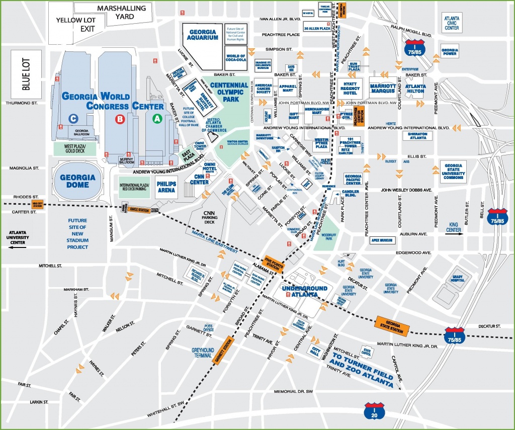 Downtown Atlanta Tourist Map - Printable Map Of Atlanta
