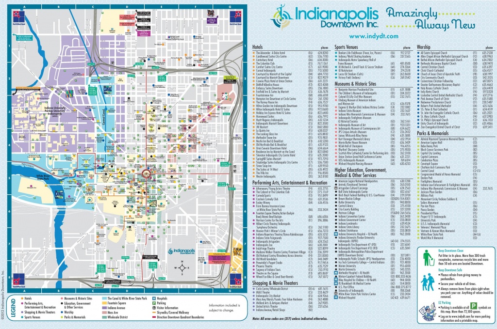 Downtown Indianapolis Map - Map Of Downtown Indianapolis (Indiana - Usa) - Downtown Indianapolis Map Printable
